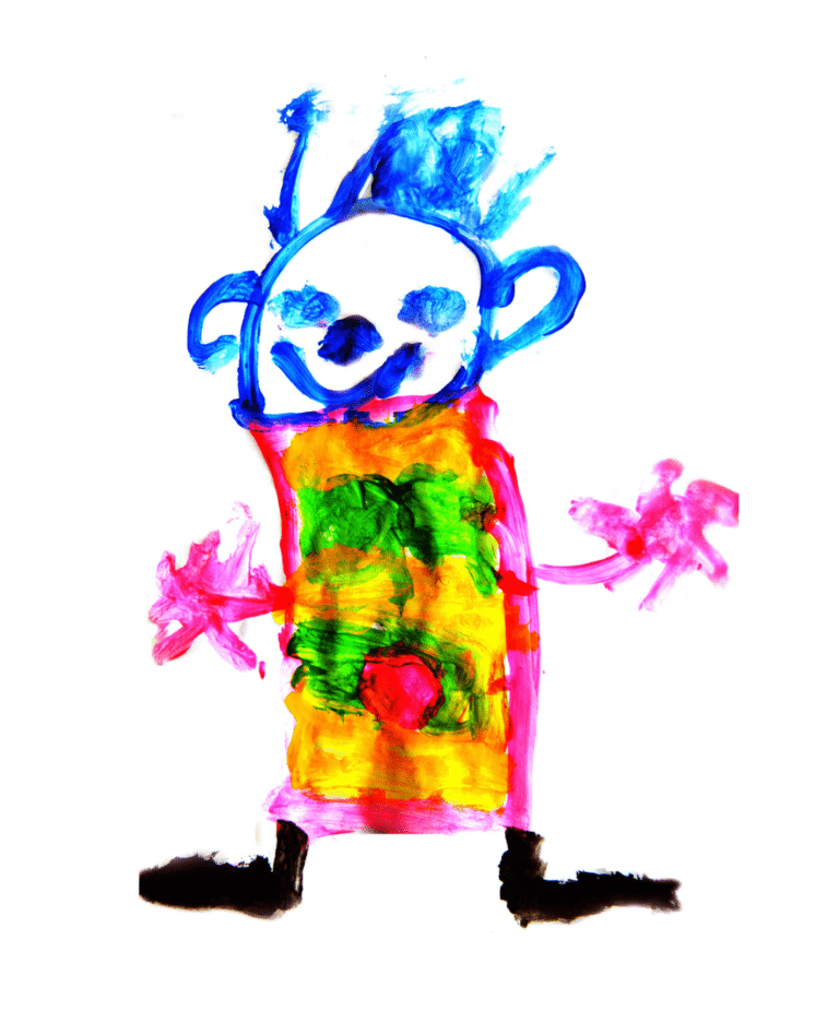 ציור ילדים בצבעי טוש על נייר